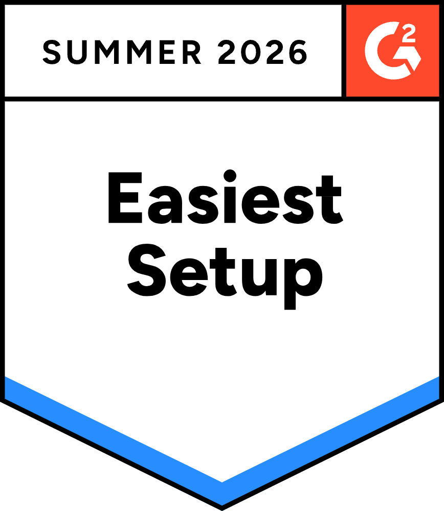 G2 Summer 2026 Easiest Setup award