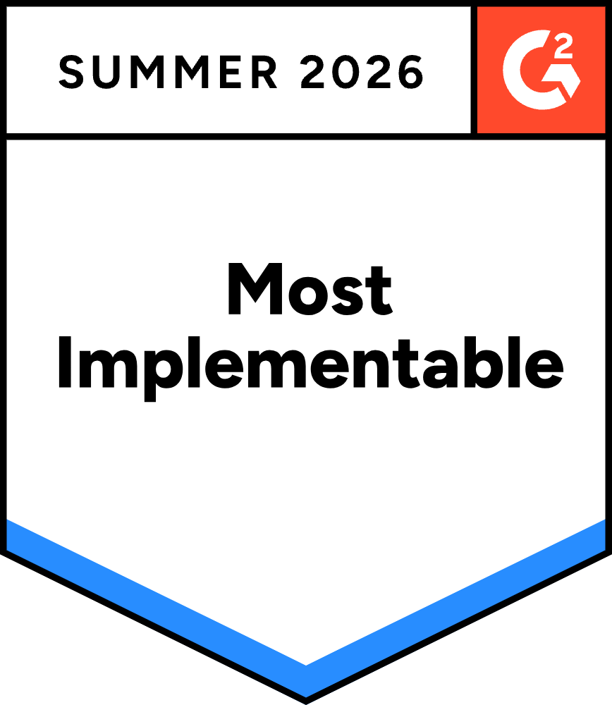 G2 Summer 2026 Most Implementable award