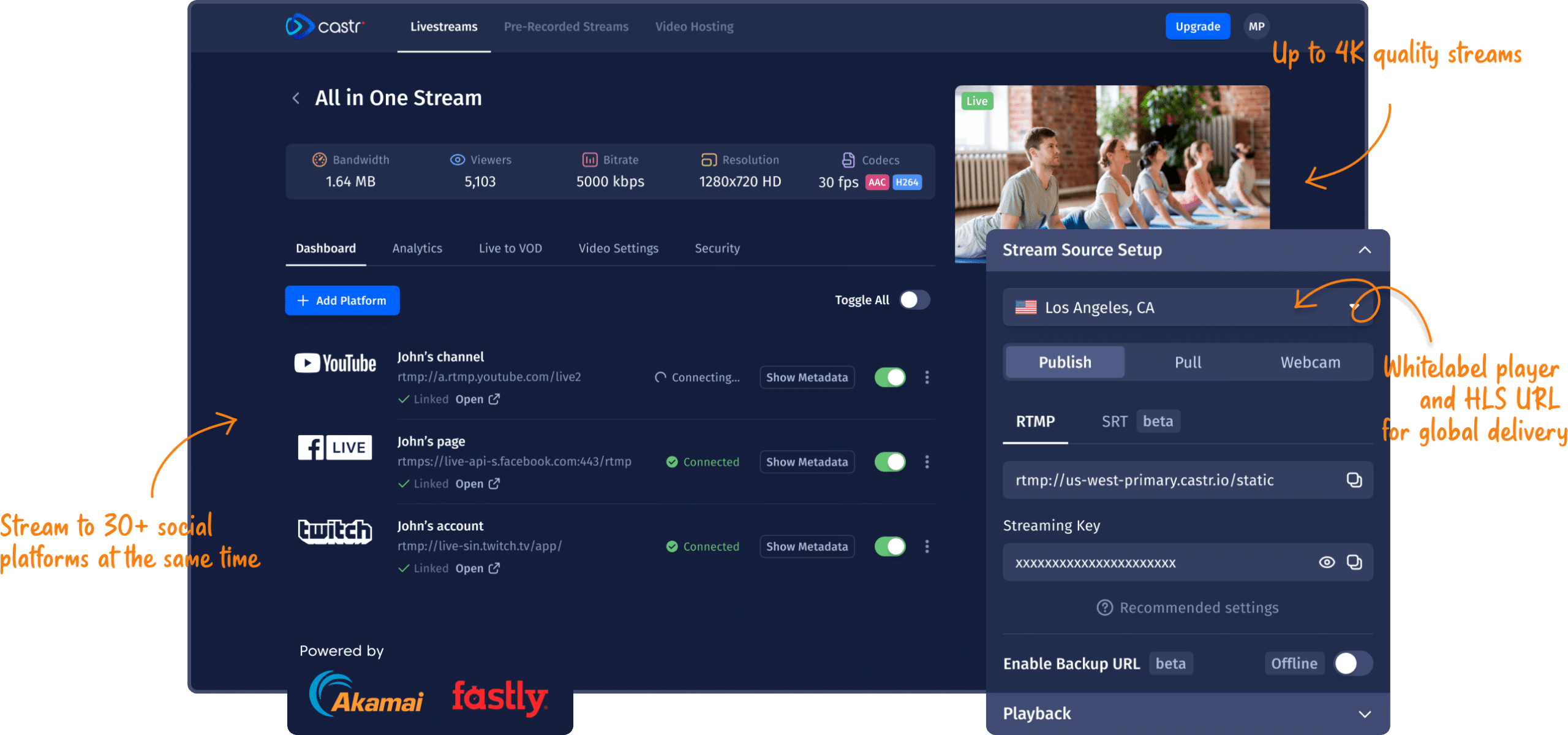 Castr Live Video Streaming Software